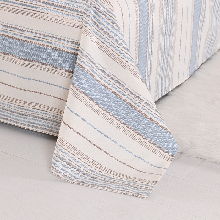 91家纺网 家纺一手货源 找家纺 2026新款细纱老粗布床单床笠凉席席子三件套 经典条纹