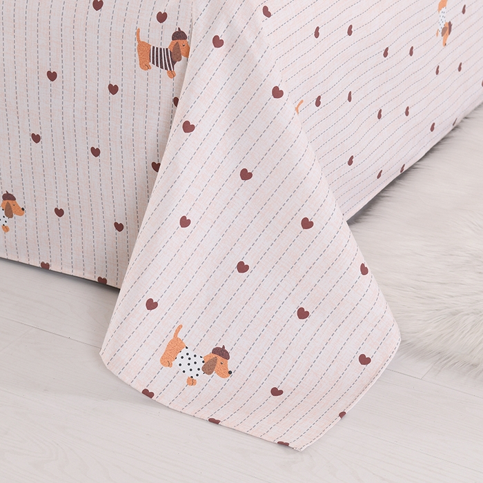 91家纺网 家纺一手货源 找家纺 2026新款细纱老粗布床单床笠凉席席子三件套 腊肠狗