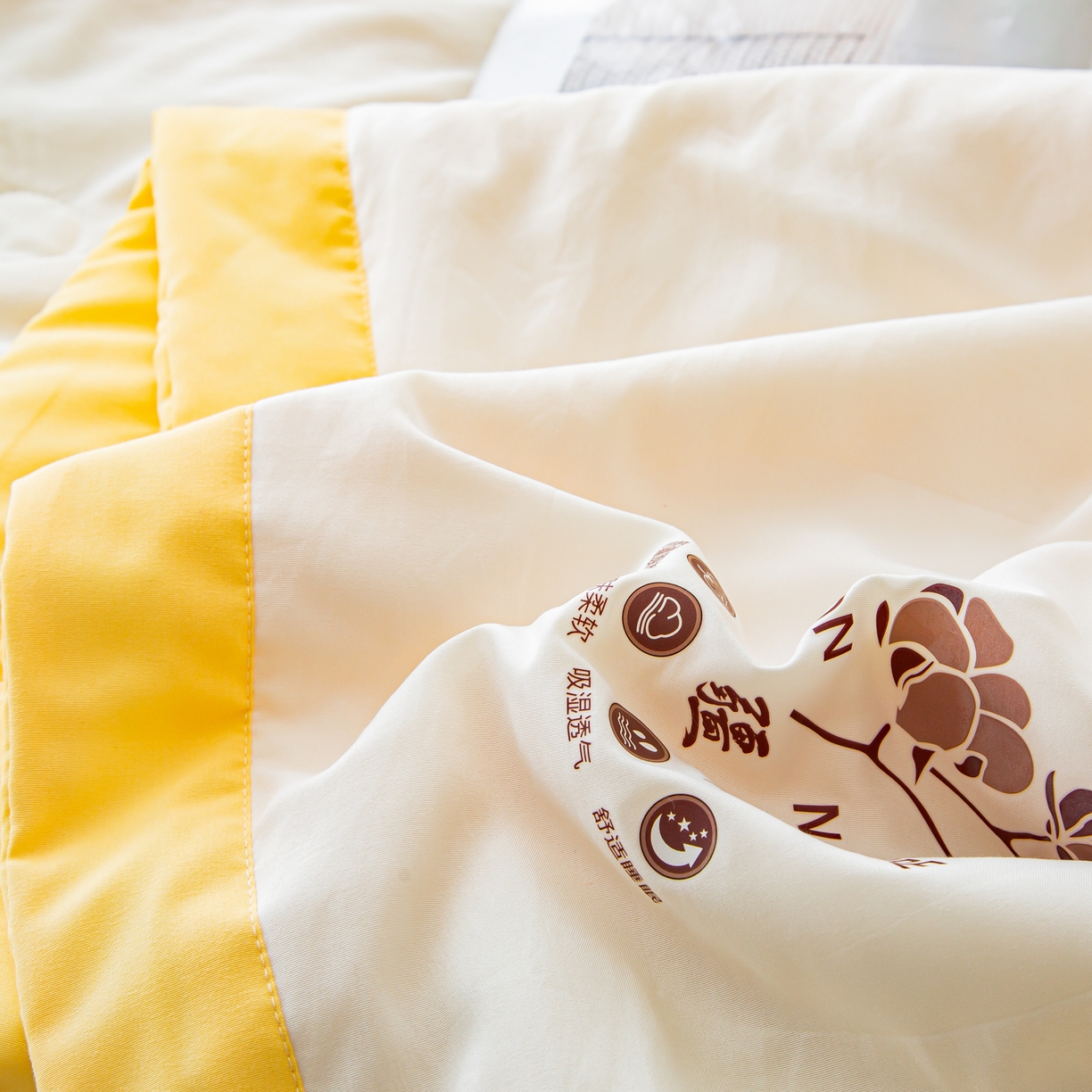 91家纺网 家纺一手货源 找家纺 美之润家纺 2026新款纯色棉花夏被 夏屿-白米