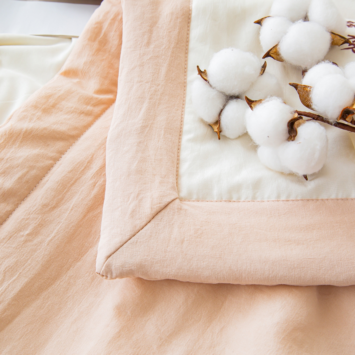 91家纺网 家纺一手货源 找家纺 美之润家纺 2026新款纯色棉花夏被 夏屿-白玉