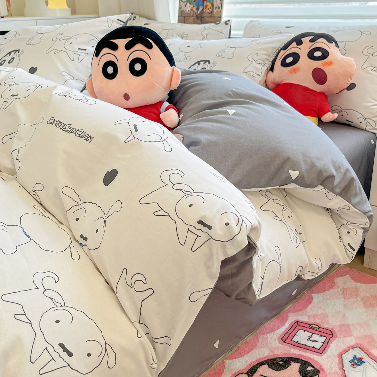 91家纺网 家纺一手货源 找家纺 （总）暮思家居 2026春夏新款正版授权蜡笔小新全棉纯棉四件套系列