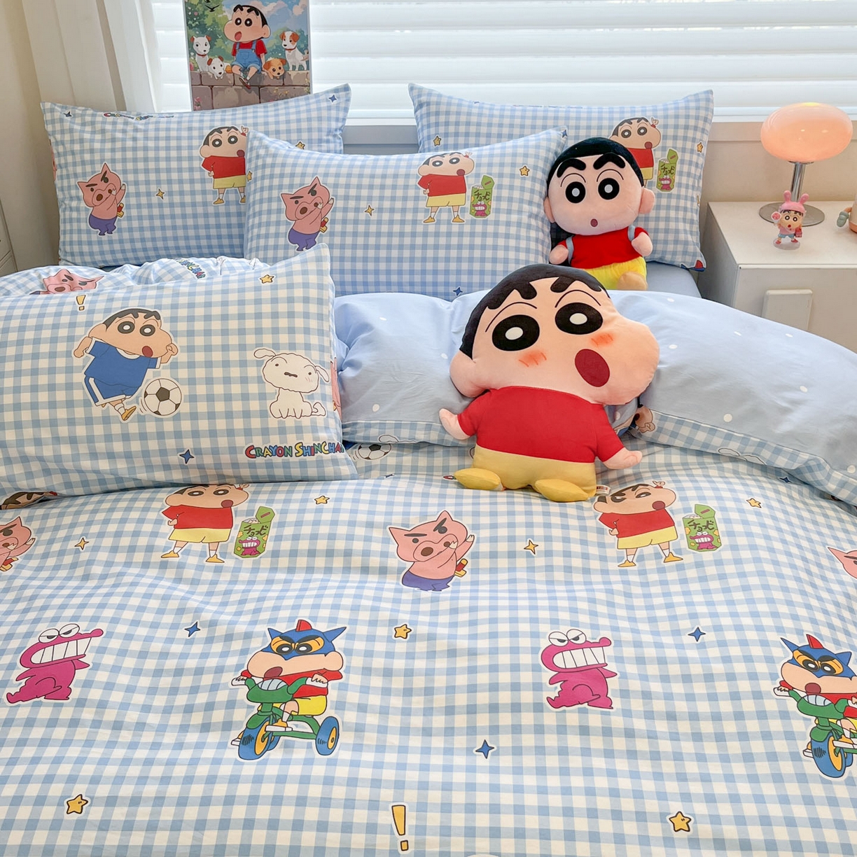 91家纺网 家纺一手货源 找家纺 （总）暮思家居 2026春夏新款正版授权蜡笔小新全棉纯棉四件套系列