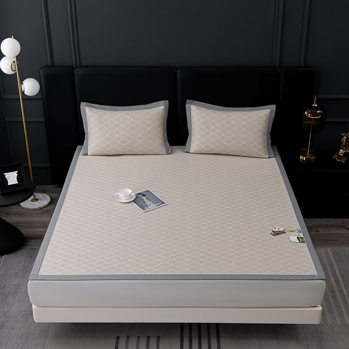 91家纺网 家纺一手货源 找家纺 （总）小牛席业 2026新款轻奢风凉感冰丝席-月亮爱心系列凉席藤席冰藤席冰丝席可机洗凉感冰丝席豆豆席PE霸王藤席