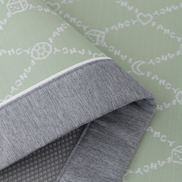 91家纺网 家纺一手货源 找家纺 小牛席业 2026新款轻奢风凉感冰丝席-月亮爱心系列凉席藤席冰藤席冰丝席可机洗凉感冰丝席豆豆席PE霸王藤席 绿色