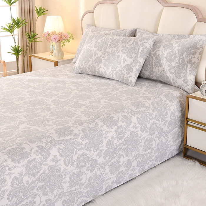 91家纺网 家纺一手货源 找家纺 2026新款细纱老粗布床单床笠凉席席子三件套 兰颂