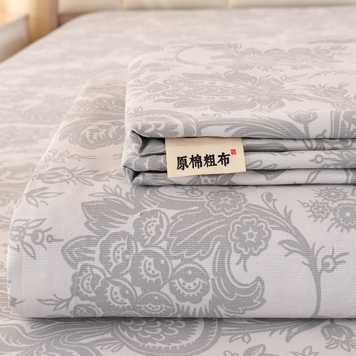 91家纺网 家纺一手货源 找家纺 2026新款细纱老粗布床单床笠凉席席子三件套 兰颂