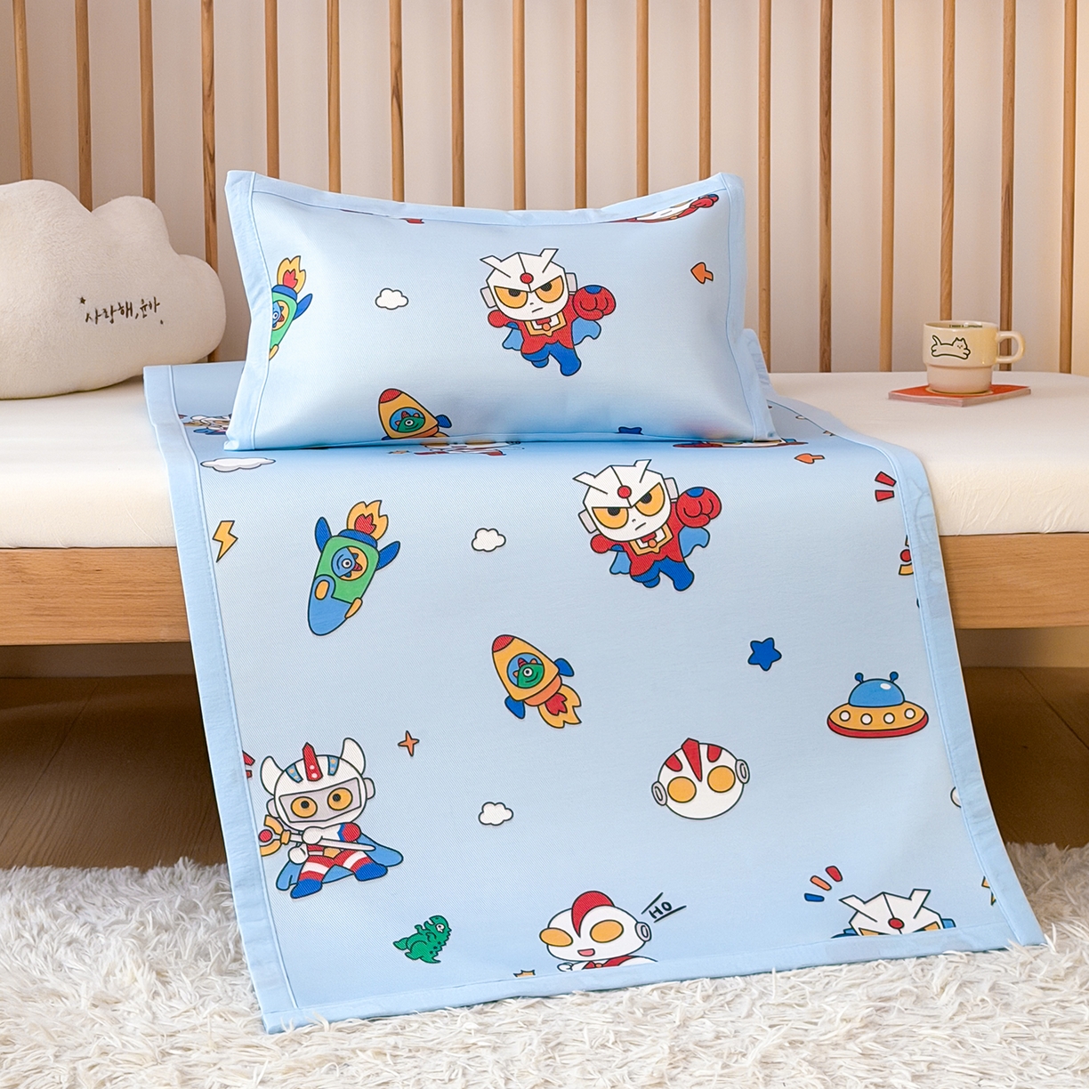 91家纺网 家纺一手货源 找家纺 （总）嗨生活 2026新款600D冰丝凉席儿童婴儿床凉席幼儿园凉席拼床凉席席子