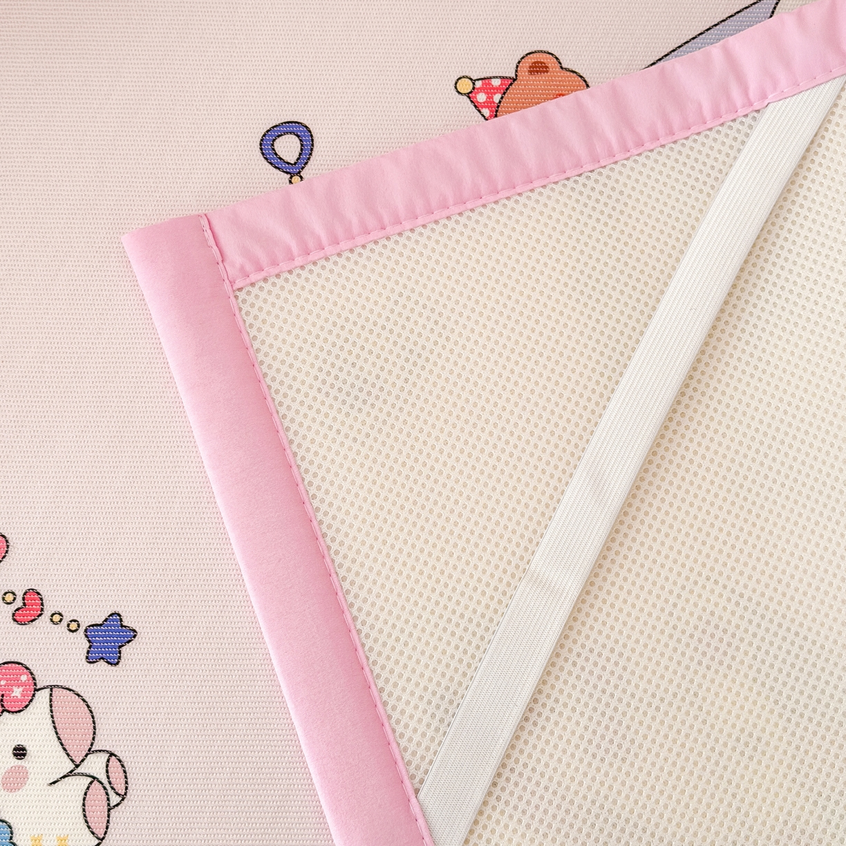 91家纺网 家纺一手货源 找家纺 嗨生活 2026新款600D冰丝凉席儿童婴儿床凉席幼儿园凉席拼床凉席席子 公主女孩