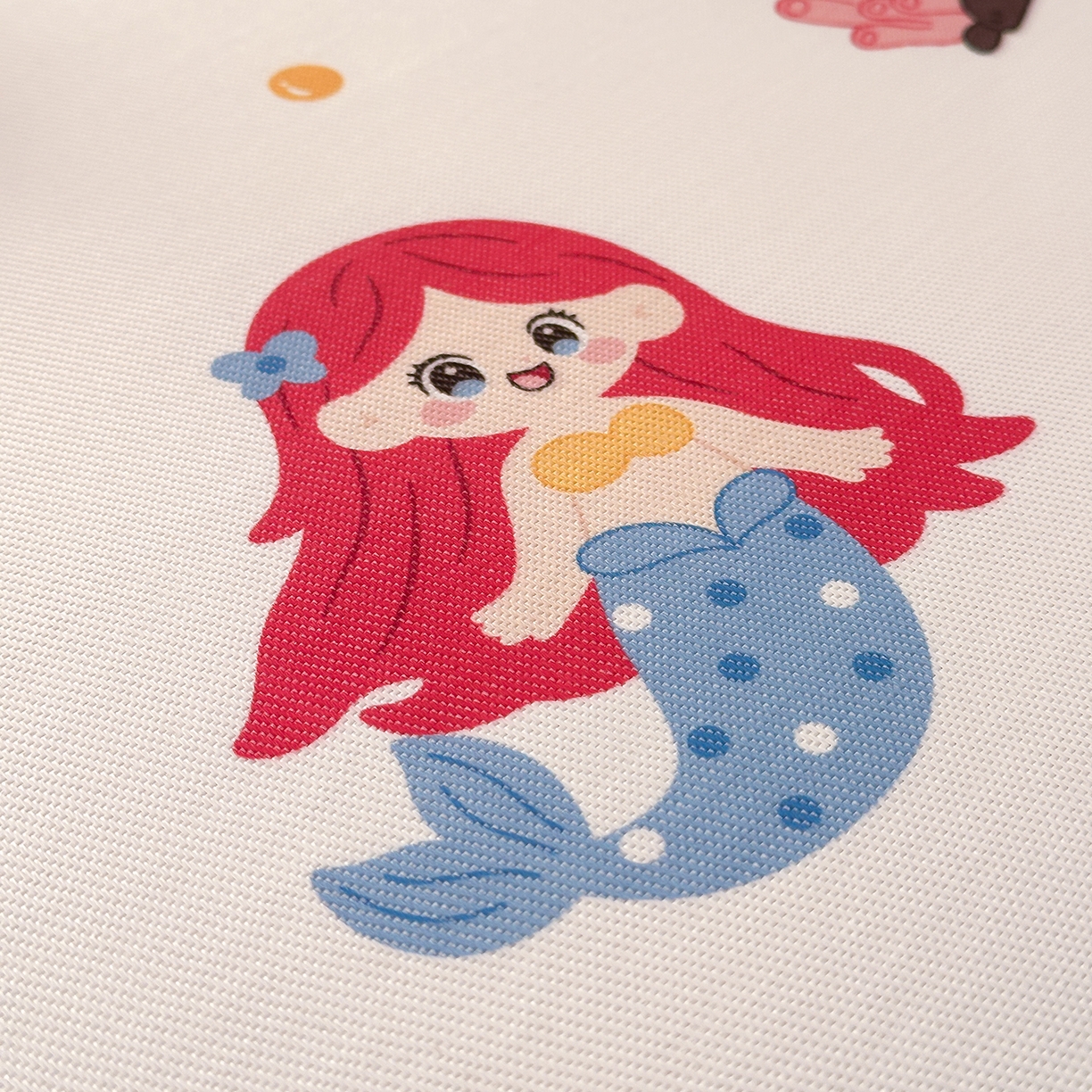 91家纺网 家纺一手货源 找家纺 嗨生活 2026新款600D冰丝凉席儿童婴儿床凉席幼儿园凉席拼床凉席席子 可爱美人鱼