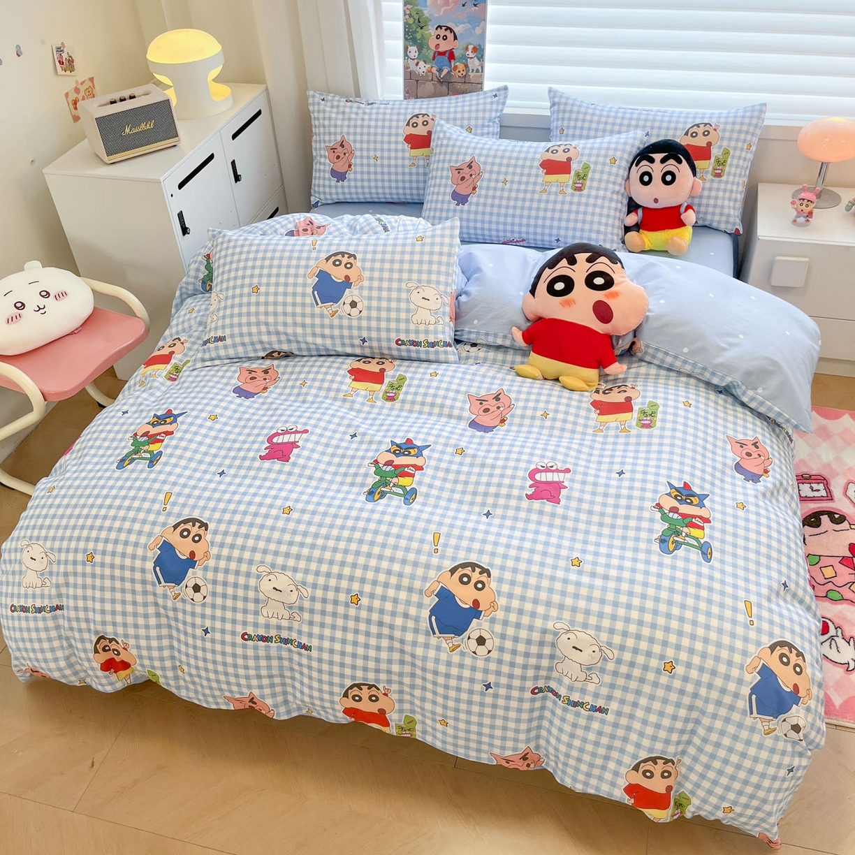 91家纺网 家纺一手货源 找家纺 （总）暮思家居 2026春夏新款正版授权蜡笔小新全棉纯棉四件套系列