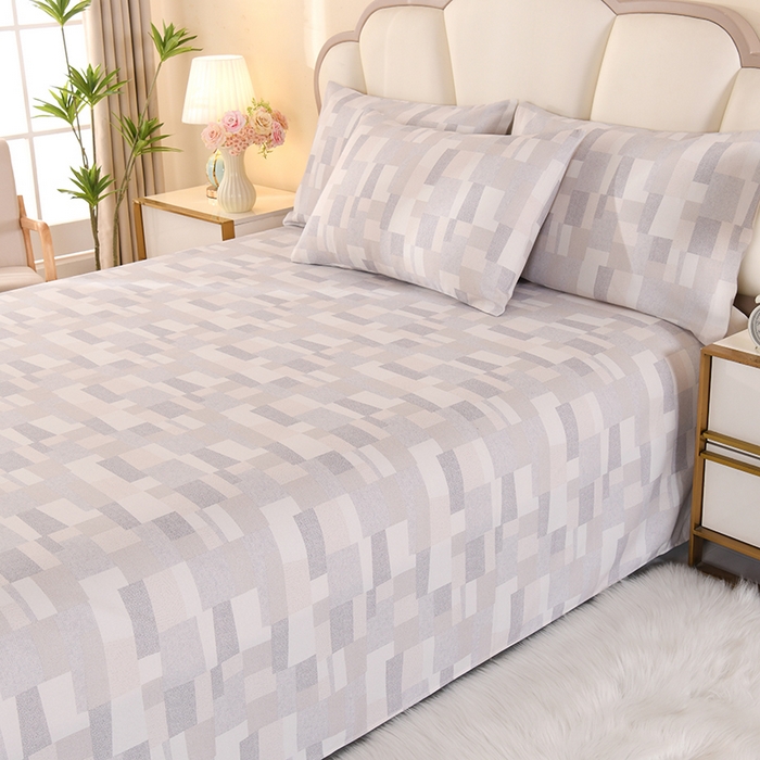 91家纺网 家纺一手货源 找家纺 2026新款细纱老粗布床单床笠凉席席子三件套 恋格