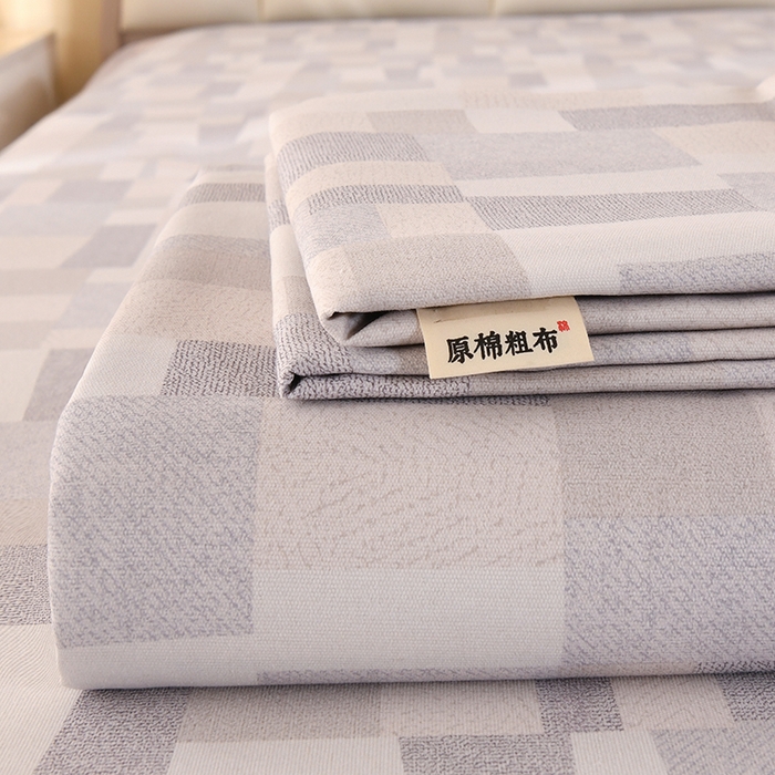 91家纺网 家纺一手货源 找家纺 2026新款细纱老粗布床单床笠凉席席子三件套 恋格