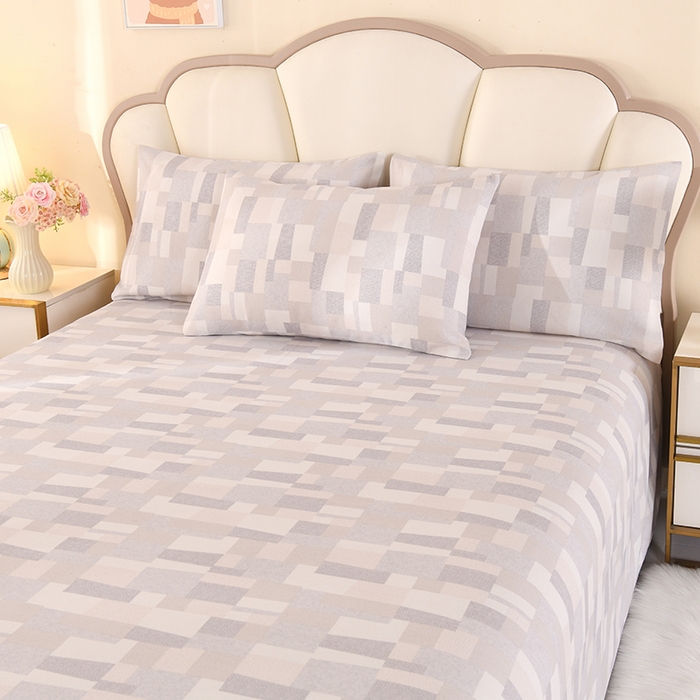 91家纺网 家纺一手货源 找家纺 2026新款细纱老粗布床单床笠凉席席子三件套 恋格