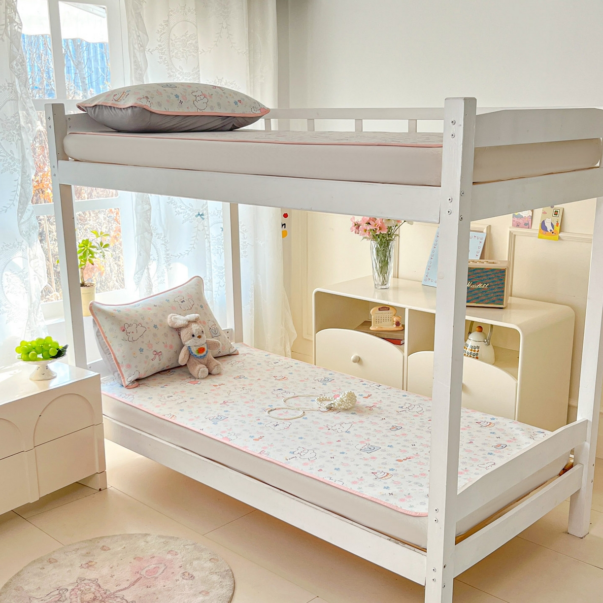 91家纺网 家纺一手货源 找家纺 川悦生活 2026新款凉感冰丝席小阪凉感冰丝数码印花席学生床 席嘟嘟花园