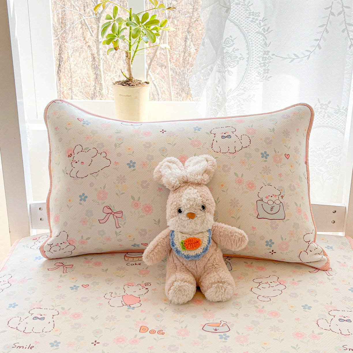 91家纺网 家纺一手货源 找家纺 川悦生活 2026新款凉感冰丝席小阪凉感冰丝数码印花席学生床 席嘟嘟花园