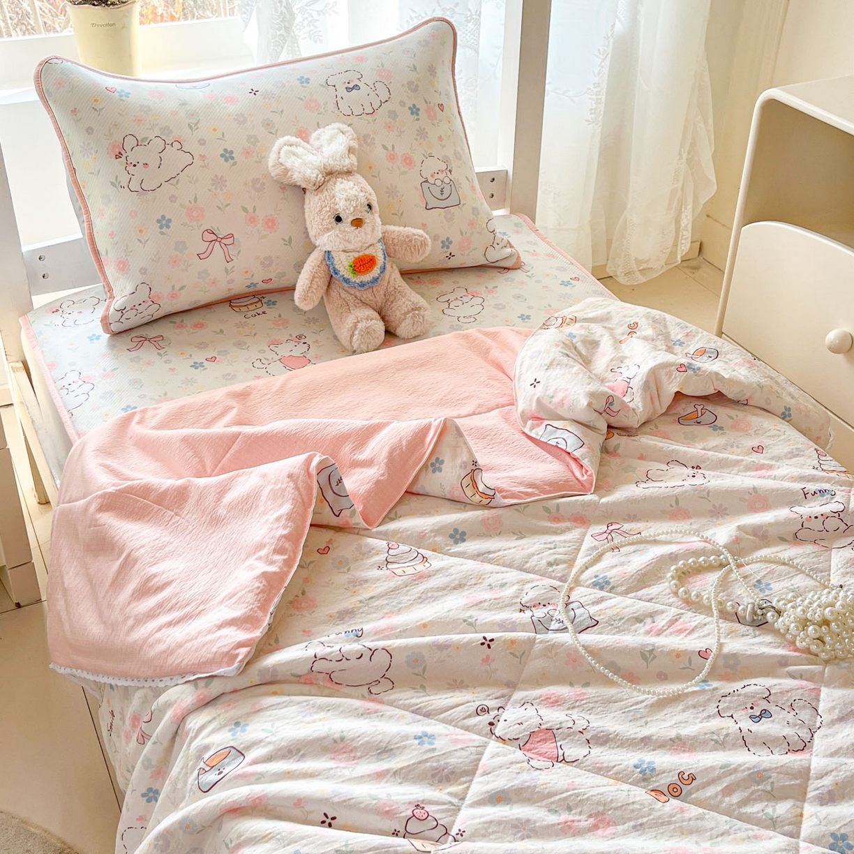 川悦生活 2026新款凉感冰丝席小阪凉感冰丝数码印花席学生床 席嘟嘟花园