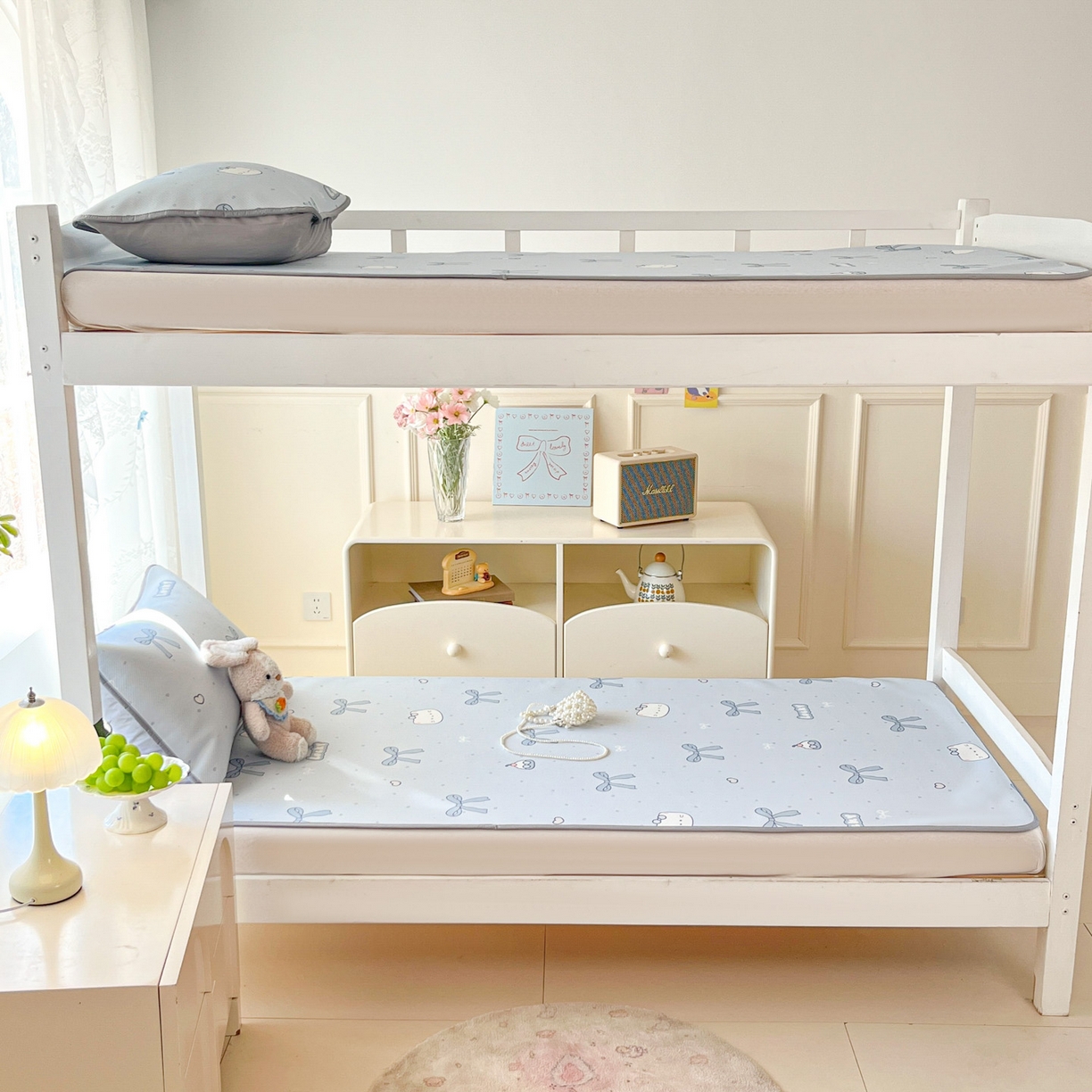 91家纺网 家纺一手货源 找家纺 川悦生活 2026新款凉感冰丝席小阪凉感冰丝数码印花席学生床 席海盐小咪