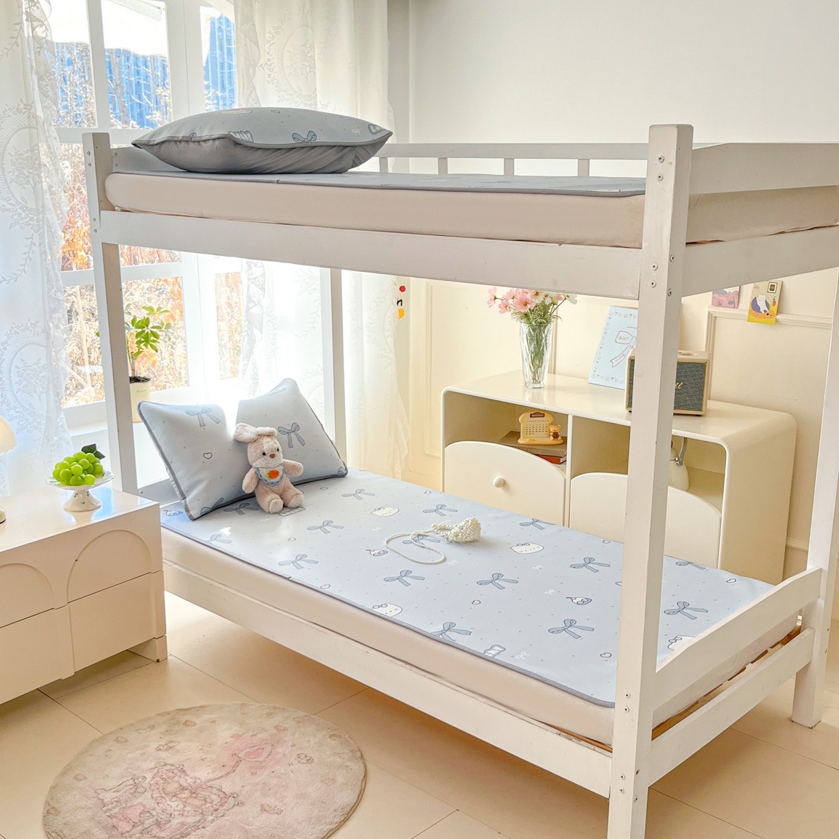 91家纺网 家纺一手货源 找家纺 川悦生活 2026新款凉感冰丝席小阪凉感冰丝数码印花席学生床 席海盐小咪