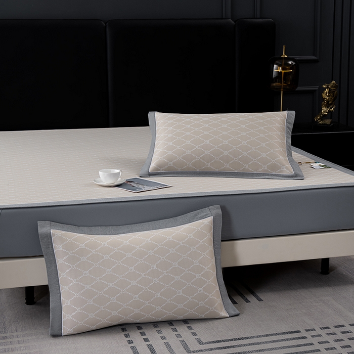 91家纺网 家纺一手货源 找家纺 （总）小牛席业 2026新款轻奢风-月亮爱心PE凉感冰丝席系列（床笠款）凉席藤席冰藤席冰丝席竹席乳胶席凉感豆豆席