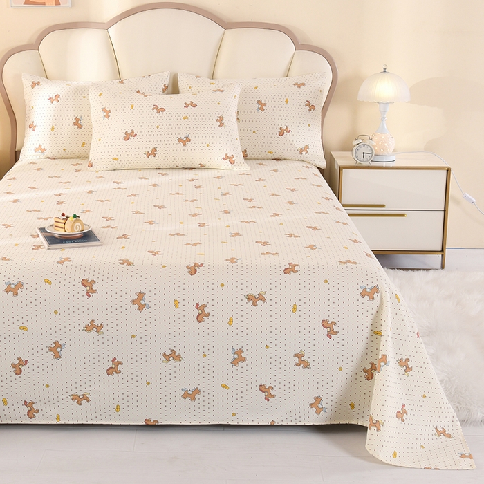 91家纺网 家纺一手货源 找家纺 2026新款细纱老粗布床单床笠凉席席子三件套 马上暴富