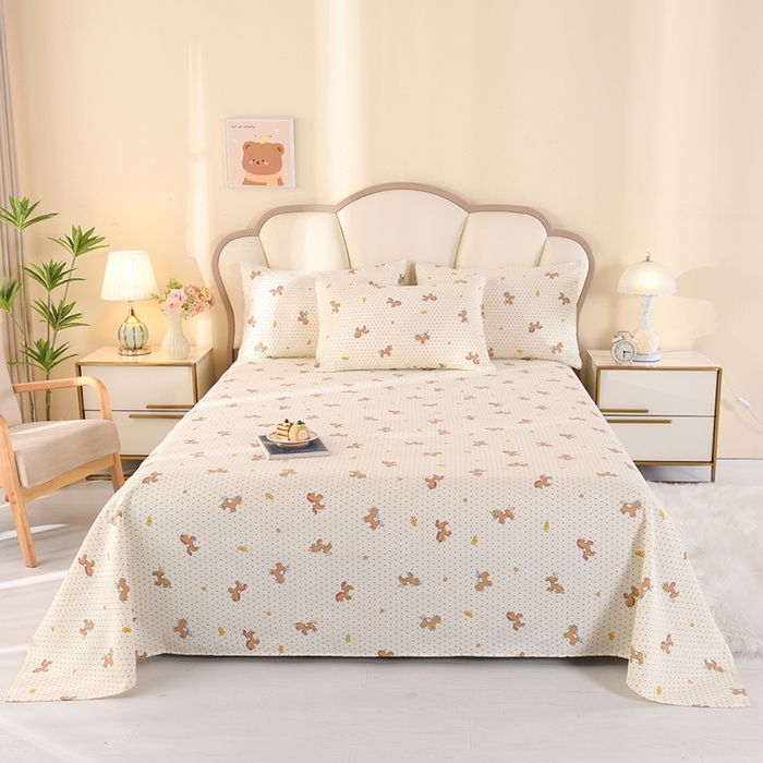 91家纺网 家纺一手货源 找家纺 2026新款细纱老粗布床单床笠凉席席子三件套 马上暴富