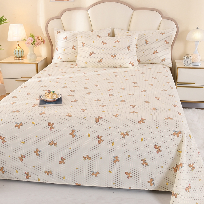 91家纺网 家纺一手货源 找家纺 2026新款细纱老粗布床单床笠凉席席子三件套 马上暴富