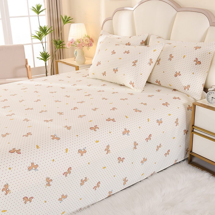 91家纺网 家纺一手货源 找家纺 2026新款细纱老粗布床单床笠凉席席子三件套 马上暴富