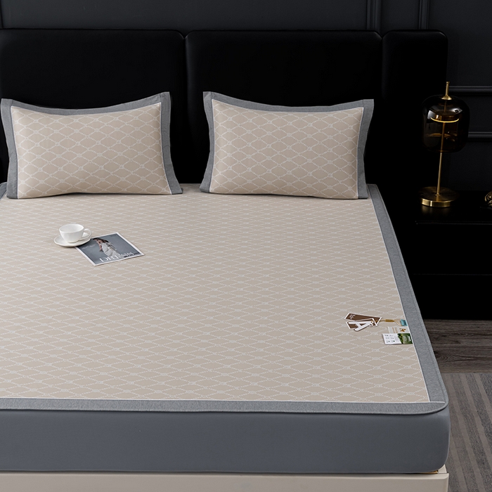 91家纺网 家纺一手货源 找家纺 （总）小牛席业 2026新款轻奢风-月亮爱心PE凉感冰丝席系列（床笠款）凉席藤席冰藤席冰丝席竹席乳胶席凉感豆豆席