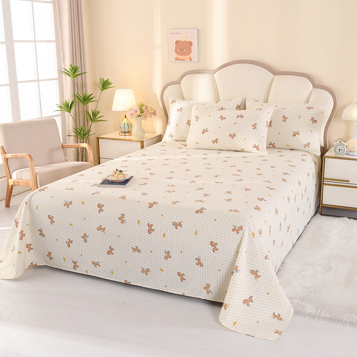 91家纺网 家纺一手货源 找家纺 2026新款细纱老粗布床单床笠凉席席子三件套 马上暴富