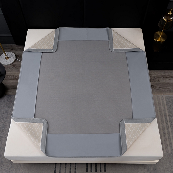 91家纺网 家纺一手货源 找家纺 （总）小牛席业 2026新款轻奢风-月亮爱心PE凉感冰丝席系列（床笠款）凉席藤席冰藤席冰丝席竹席乳胶席凉感豆豆席