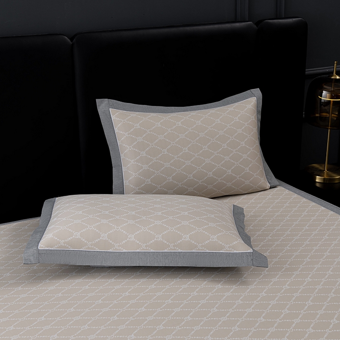 91家纺网 家纺一手货源 找家纺 （总）小牛席业 2026新款轻奢风-月亮爱心PE凉感冰丝席系列（床笠款）凉席藤席冰藤席冰丝席竹席乳胶席凉感豆豆席