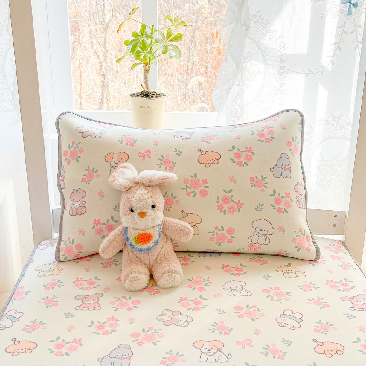 91家纺网 家纺一手货源 找家纺 川悦生活 2026新款凉感冰丝席小阪凉感冰丝数码印花席学生床 席花都小狗