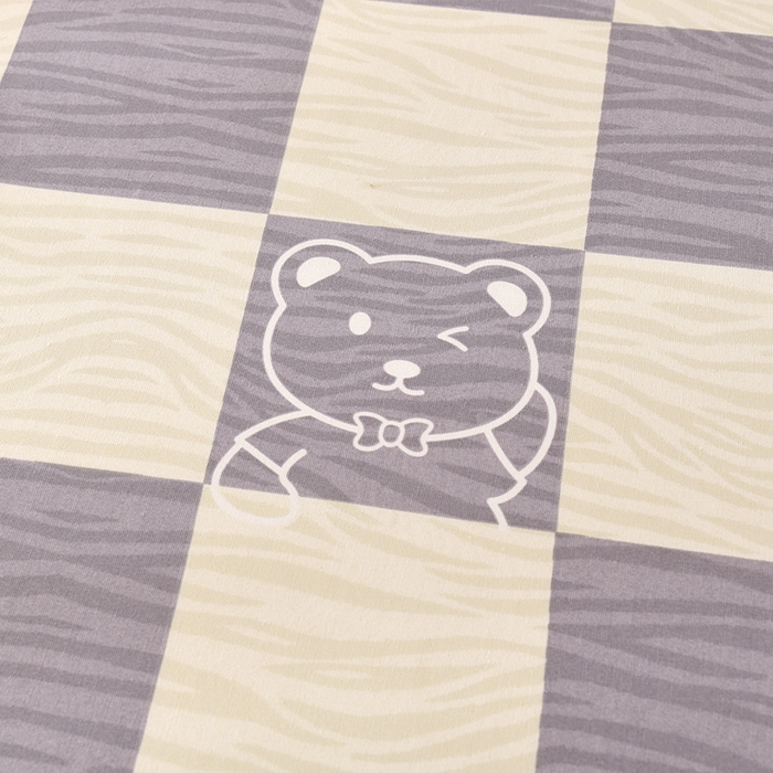 91家纺网 家纺一手货源 找家纺 2026新款细纱老粗布床单床笠凉席席子三件套 莫兰迪熊