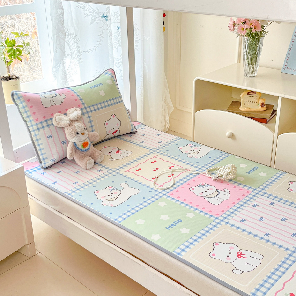 91家纺网 家纺一手货源 找家纺 川悦生活 2026新款凉感冰丝席小阪凉感冰丝数码印花席学生床 席画画西高地