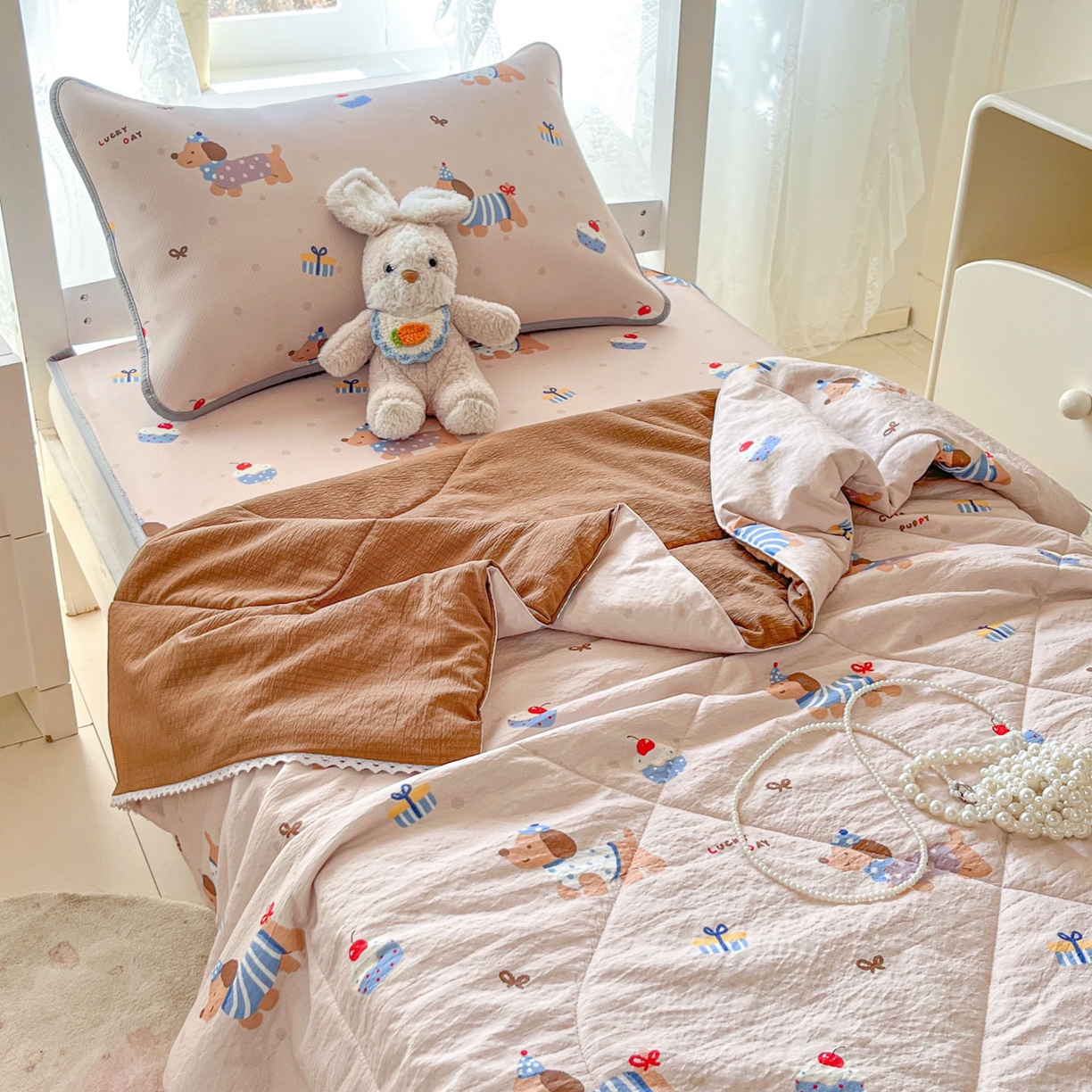 川悦生活 2026新款凉感冰丝席小阪凉感冰丝数码印花席学生床 席可乐腊肠