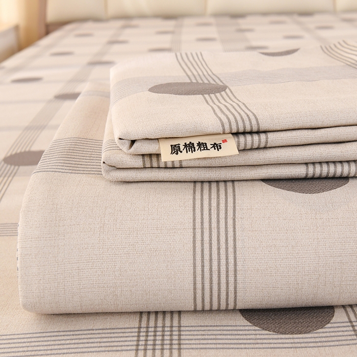 91家纺网 家纺一手货源 找家纺 2026新款细纱老粗布床单床笠凉席席子三件套 时尚波点