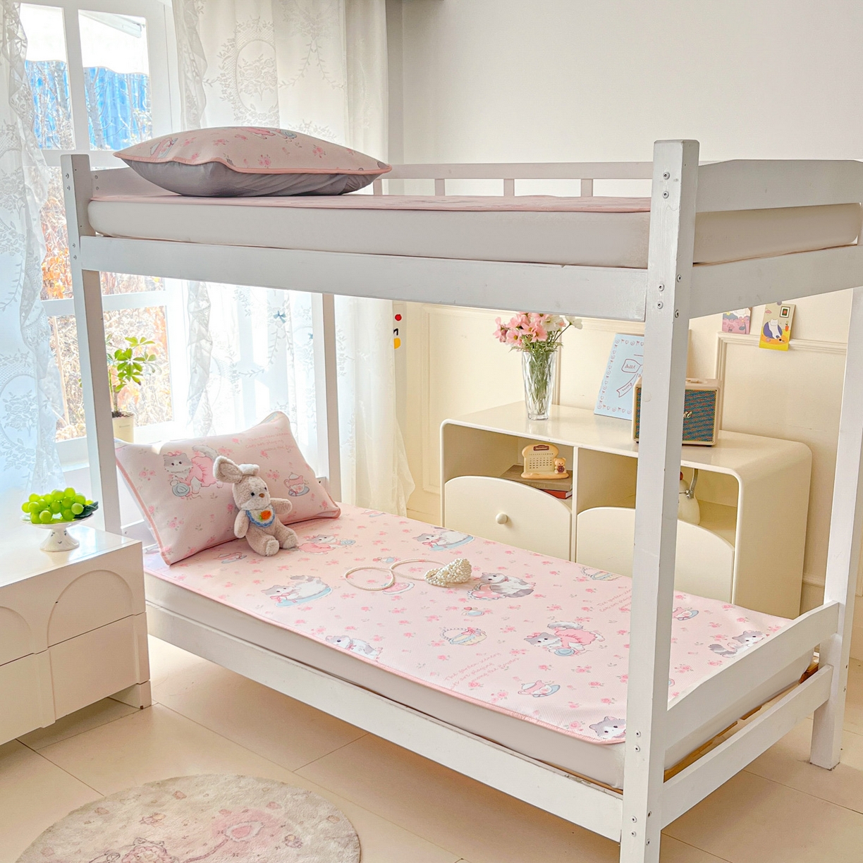 91家纺网 家纺一手货源 找家纺 川悦生活 2026新款凉感冰丝席小阪凉感冰丝数码印花席学生床 席喵萝花园