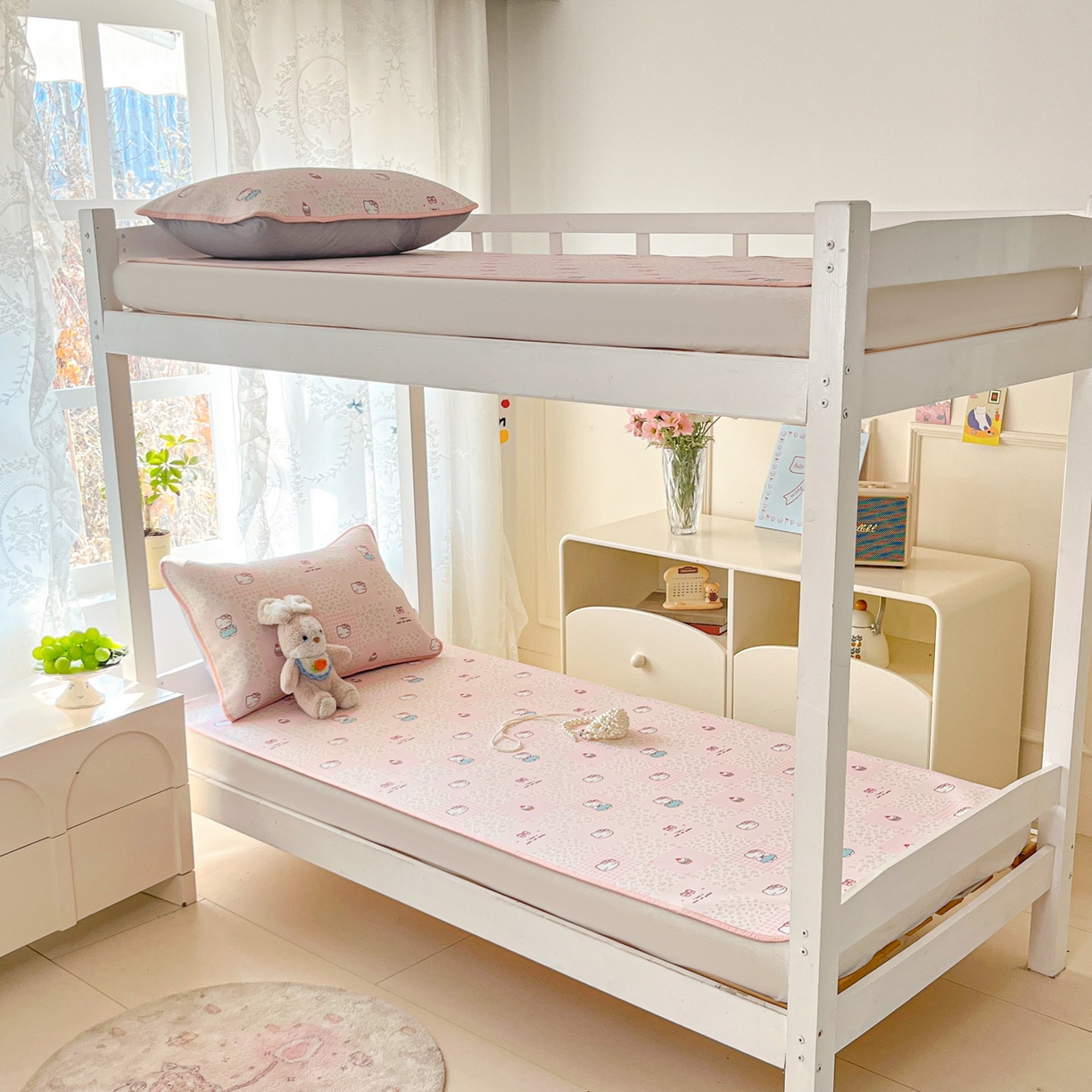 91家纺网 家纺一手货源 找家纺 川悦生活 2026新款凉感冰丝席小阪凉感冰丝数码印花席学生床 席奶油糕糕喵