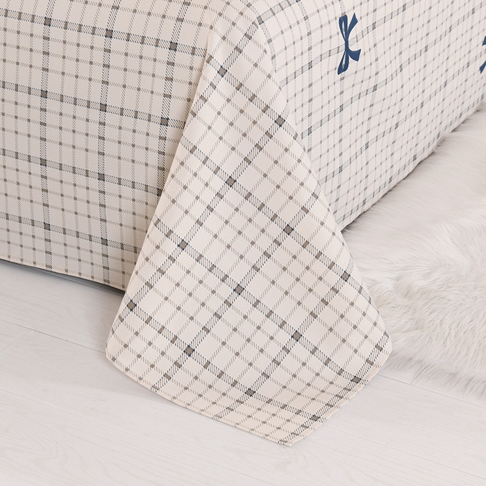 91家纺网 家纺一手货源 找家纺 2026新款细纱老粗布床单床笠凉席席子三件套 素格蝶意