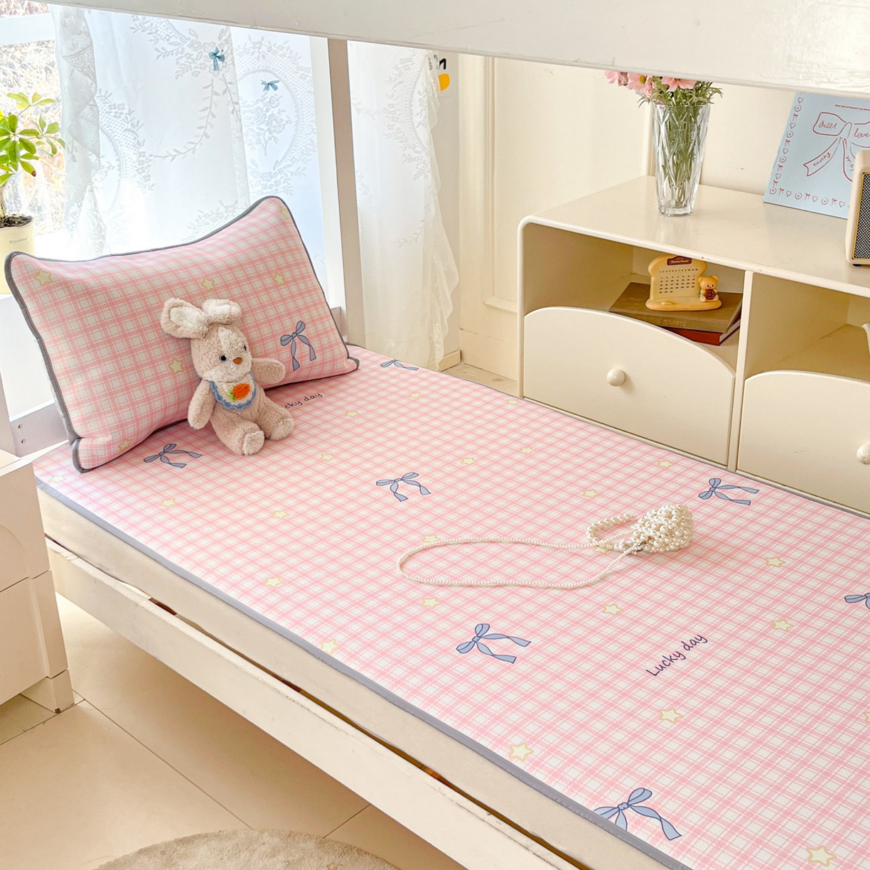 91家纺网 家纺一手货源 找家纺 川悦生活 2026新款凉感冰丝席小阪凉感冰丝数码印花席学生床 席奶油可盐