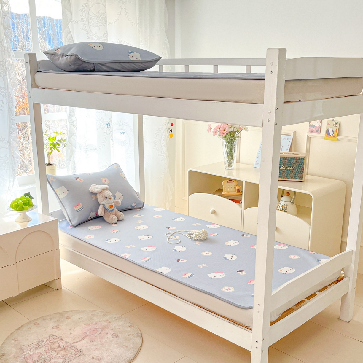 91家纺网 家纺一手货源 找家纺 川悦生活 2026新款凉感冰丝席小阪凉感冰丝数码印花席学生床 席汽水小咪