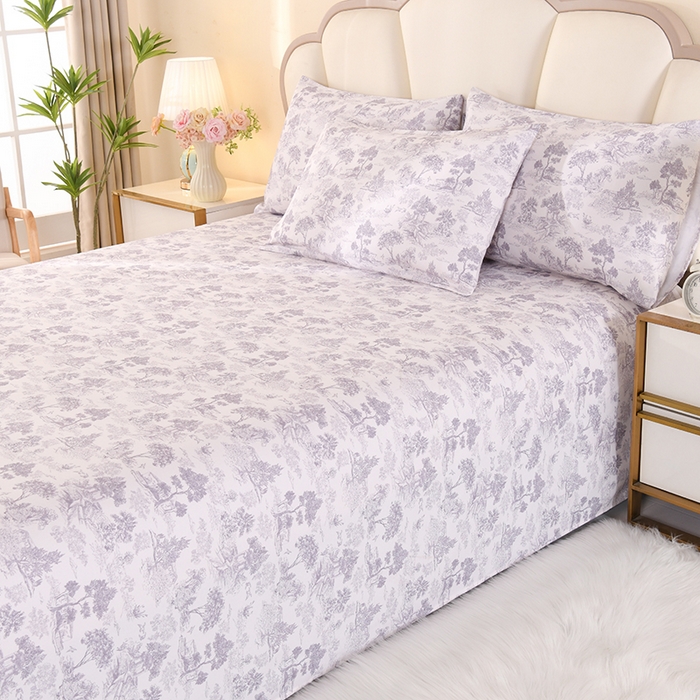 91家纺网 家纺一手货源 找家纺 2026新款细纱老粗布床单床笠凉席席子三件套 素林织棉