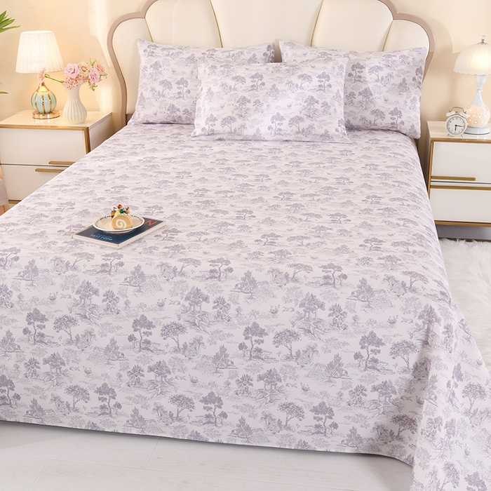 91家纺网 家纺一手货源 找家纺 2026新款细纱老粗布床单床笠凉席席子三件套 素林织棉