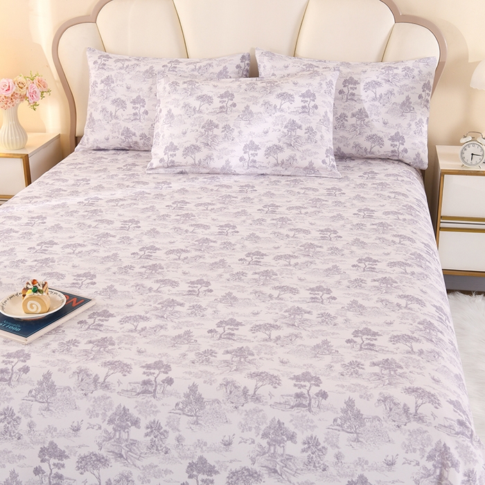 91家纺网 家纺一手货源 找家纺 2026新款细纱老粗布床单床笠凉席席子三件套 素林织棉