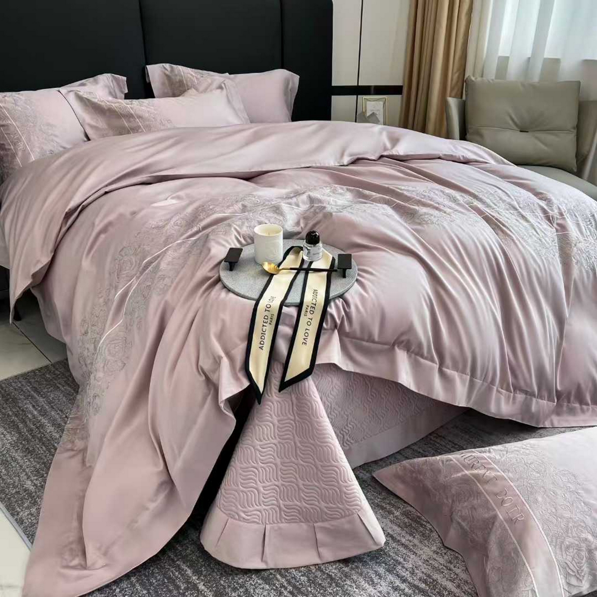 91家纺网 家纺一手货源 找家纺 （总）edra 2026新款纯棉长绒棉轻奢刺绣床盖款四件套-迪奥