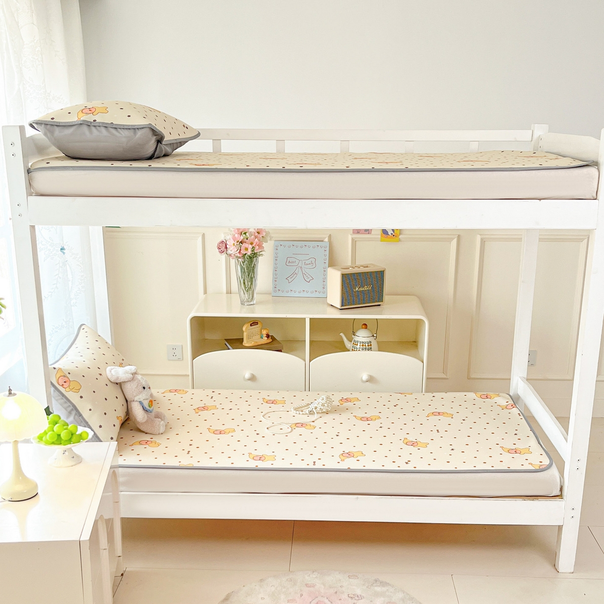 91家纺网 家纺一手货源 找家纺 川悦生活 2026新款凉感冰丝席小阪凉感冰丝数码印花席学生床 席恰星星