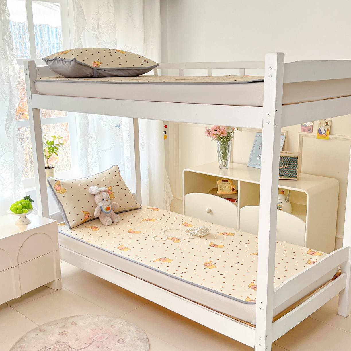 91家纺网 家纺一手货源 找家纺 川悦生活 2026新款凉感冰丝席小阪凉感冰丝数码印花席学生床 席恰星星