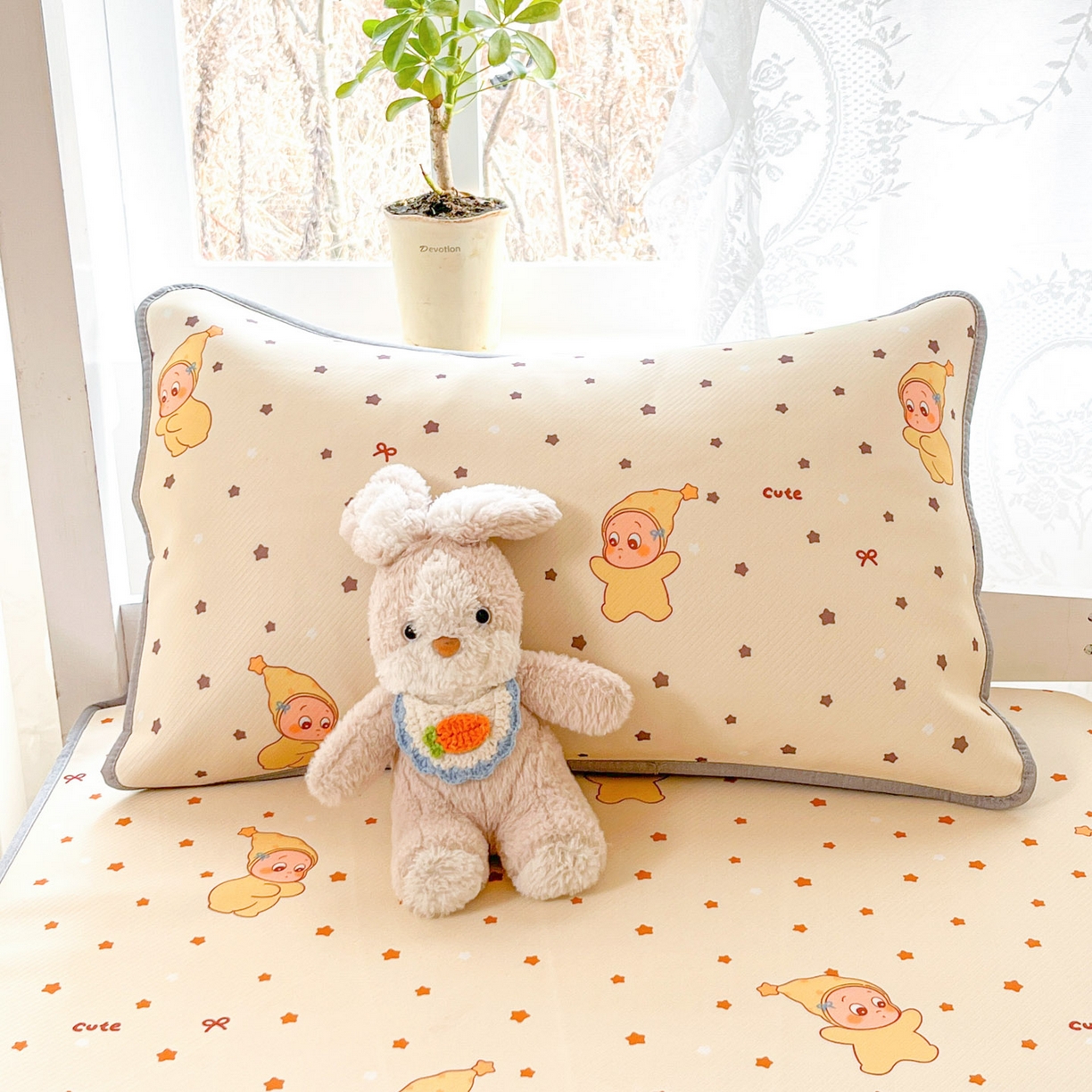 91家纺网 家纺一手货源 找家纺 川悦生活 2026新款凉感冰丝席小阪凉感冰丝数码印花席学生床 席恰星星