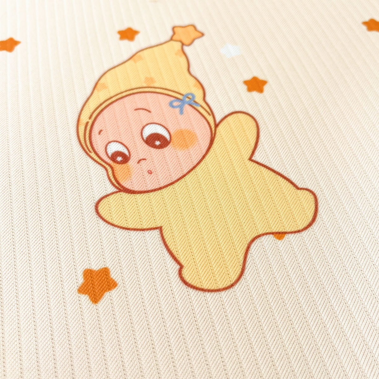 91家纺网 家纺一手货源 找家纺 川悦生活 2026新款凉感冰丝席小阪凉感冰丝数码印花席学生床 席恰星星