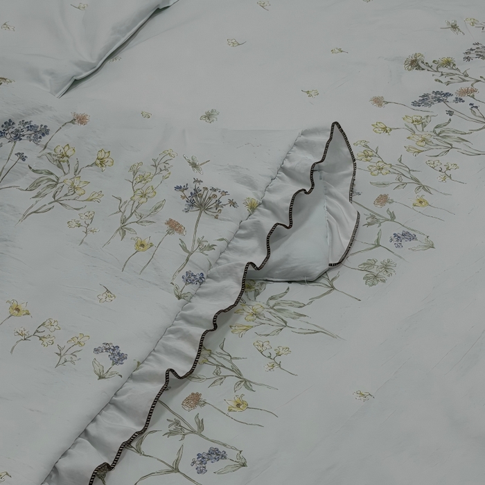 91家纺网 家纺一手货源 找家纺 申龙家纺 2026新款皱皱纱荷叶边夏凉被 青野拾光